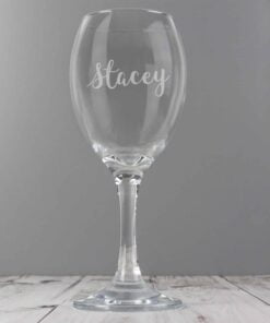 Personalised Name Only Engraved Wine Glass