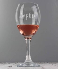 Personalised Name Only Engraved Wine Glass