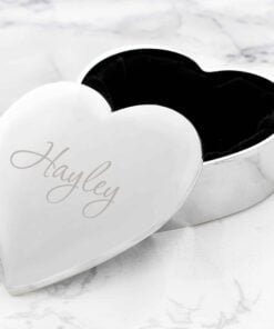Personalised Name Only Heart Trinket Box