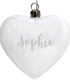 Personalised Name Only LED Hanging Glass Heart