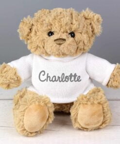 Personalised Name Only Teddy Bear – Grey