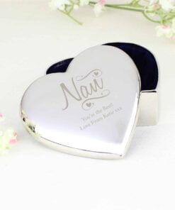 Personalised Nan Swirls & Hearts Trinket Box