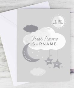 Personalised New Baby Moon & Stars Card