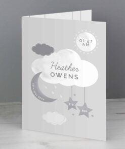 Personalised New Baby Moon & Stars Card