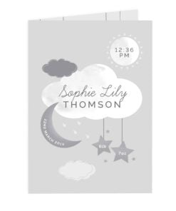 Personalised New Baby Moon & Stars Card