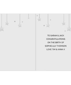 Personalised New Baby Moon & Stars Card