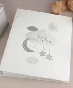 Personalised New Baby Moon & Stars Album with Sleeves