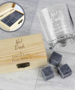 Personalised No.1 Cooling Stones & Glass Set