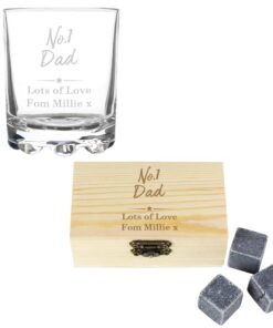 Personalised No.1 Cooling Stones & Glass Set