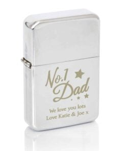 Personalised No.1 Dad Silver Lighter