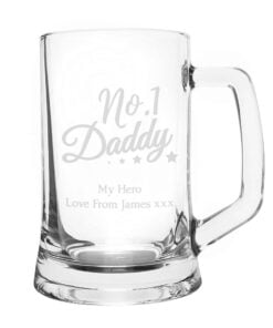 Personalised No.1 Daddy Glass Pint Stern Tankard