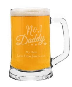 Personalised No.1 Daddy Glass Pint Stern Tankard