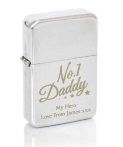 Personalised No.1 Daddy Silver Lighter