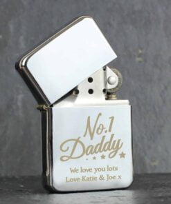 Personalised No.1 Daddy Silver Lighter