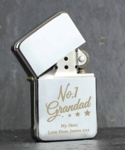 Personalised No.1 Grandad Silver Lighter