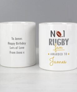 Personalised No.1 Rugby Fan Mug