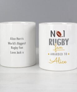 Personalised No.1 Rugby Fan Mug