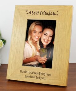 Personalised Oak Finish 4×6 Best Friends Photo Frame