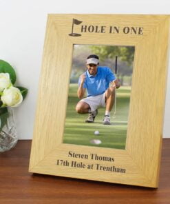 Personalised Oak Finish 4×6 Golf Photo Frame