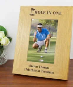 Personalised Oak Finish 4×6 Golf Photo Frame
