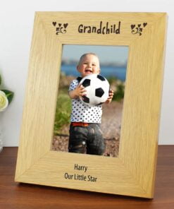 Personalised Oak Finish 4×6 Grandchild Photo Frame