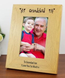 Personalised Oak Finish 4×6 Grandchild Photo Frame