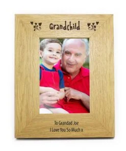 Personalised Oak Finish 4×6 Grandchild Photo Frame