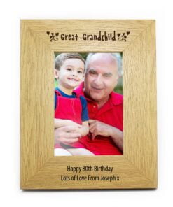 Personalised Oak Finish 4×6 Great Grandchild Photo Frame
