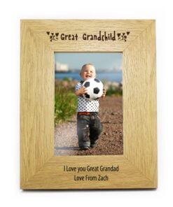Personalised Oak Finish 4×6 Great Grandchild Photo Frame