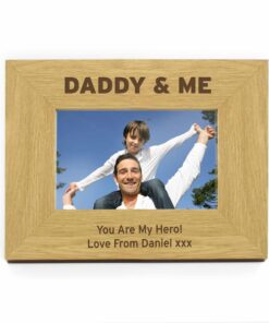 Personalised Oak Finish 6×4 Daddy & Me Photo Frame