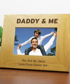 Personalised Oak Finish 6×4 Daddy & Me Photo Frame