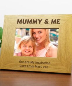 Personalised Oak Finish 6×4 Mummy & Me Photo Frame