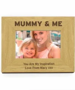 Personalised Oak Finish 6×4 Mummy & Me Photo Frame