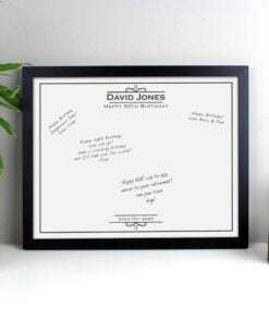 Personalised Occasion Black Signing Framed Print