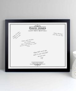 Personalised Occasion Black Signing Framed Print