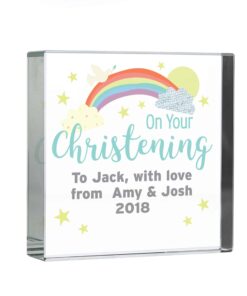 Personalised On Your Christening Large Crystal Token