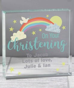 Personalised On Your Christening Large Crystal Token