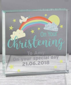 Personalised On Your Christening Large Crystal Token