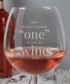 Personalised ‘One Glass’ Bottle of Wine Glass