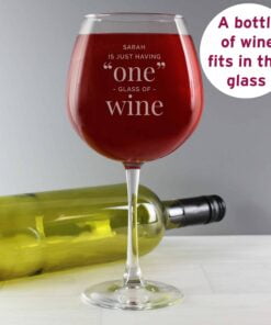Personalised ‘One Glass’ Bottle of Wine Glass