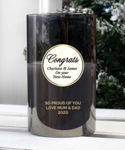 Personalised Opulent Smoked Glass LED Candle