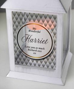 Personalised Opulent White Lantern