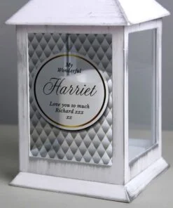 Personalised Opulent White Lantern