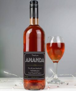 Personalised Ornate Rose Wine