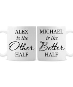 Personalised Other Half and Better Half Mug Set