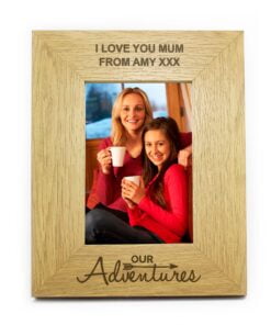 Personalised Our Adventures 4×6 Oak Finish Photo Frame