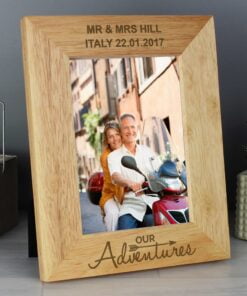 Personalised Our Adventures 5×7 Wooden Photo Frame