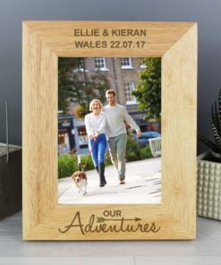 Personalised Our Adventures 5×7 Wooden Photo Frame