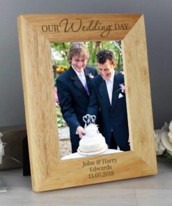 Personalised ‘Our Wedding Day’ 5×7 Wooden Photo Frame