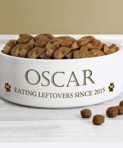 Personalised Paws 14cm Medium White Pet Bowl